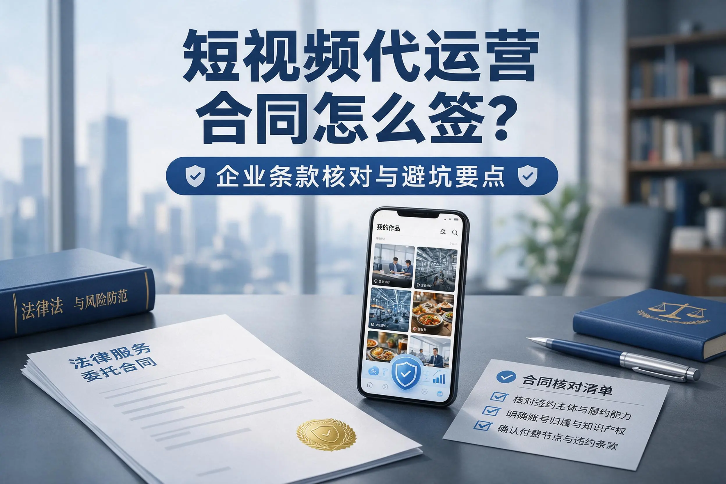 短视频代运营合同怎么签?镇江企业条款核对与避坑要点