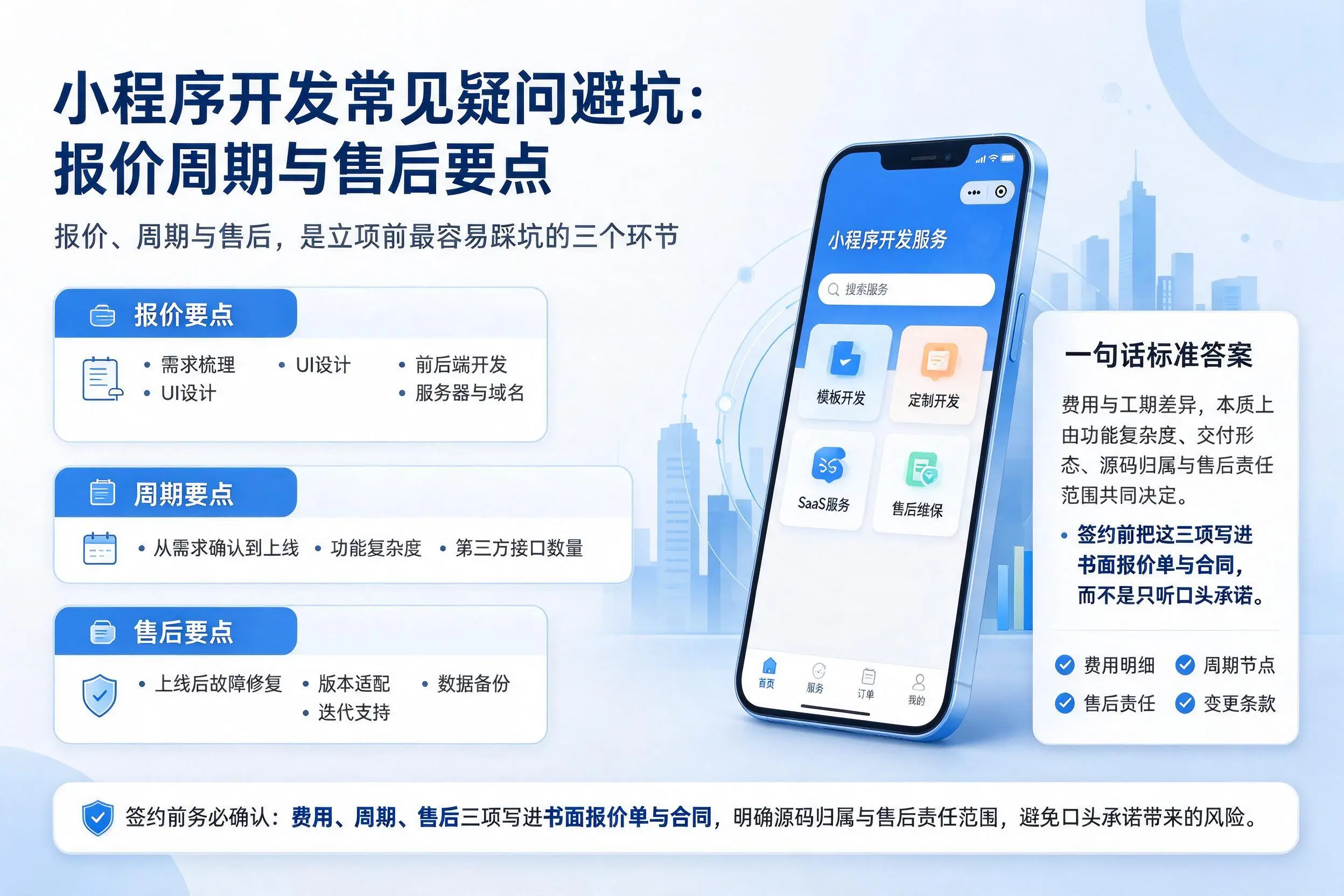 镇江小程序开发常见疑问避坑：报价周期与售后要点