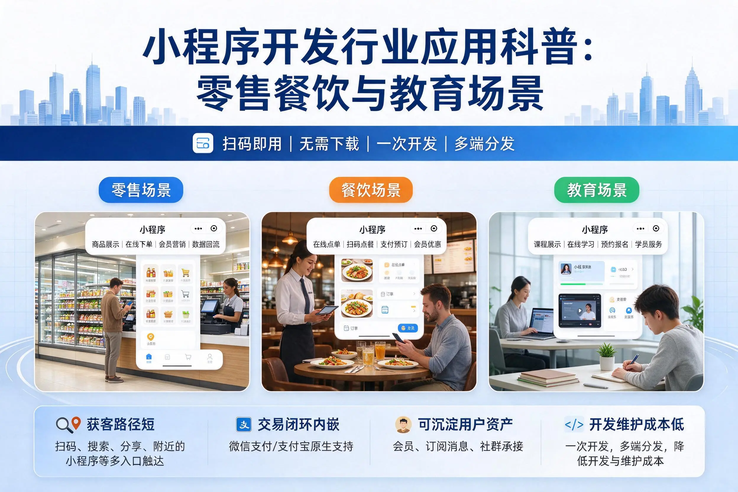 镇江小程序开发行业应用科普:零售餐饮与教育场景